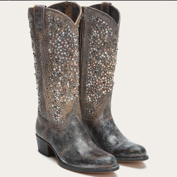 frye deborah studded boots